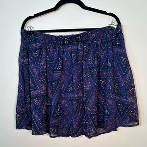 EUC Forever 21+ Geometric Flowy Mini Skirt 2X